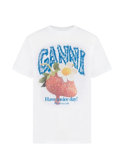 GANNI playera con fresa