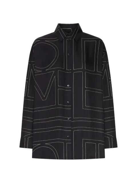 TOTEME monogram-embroidered silk shirt