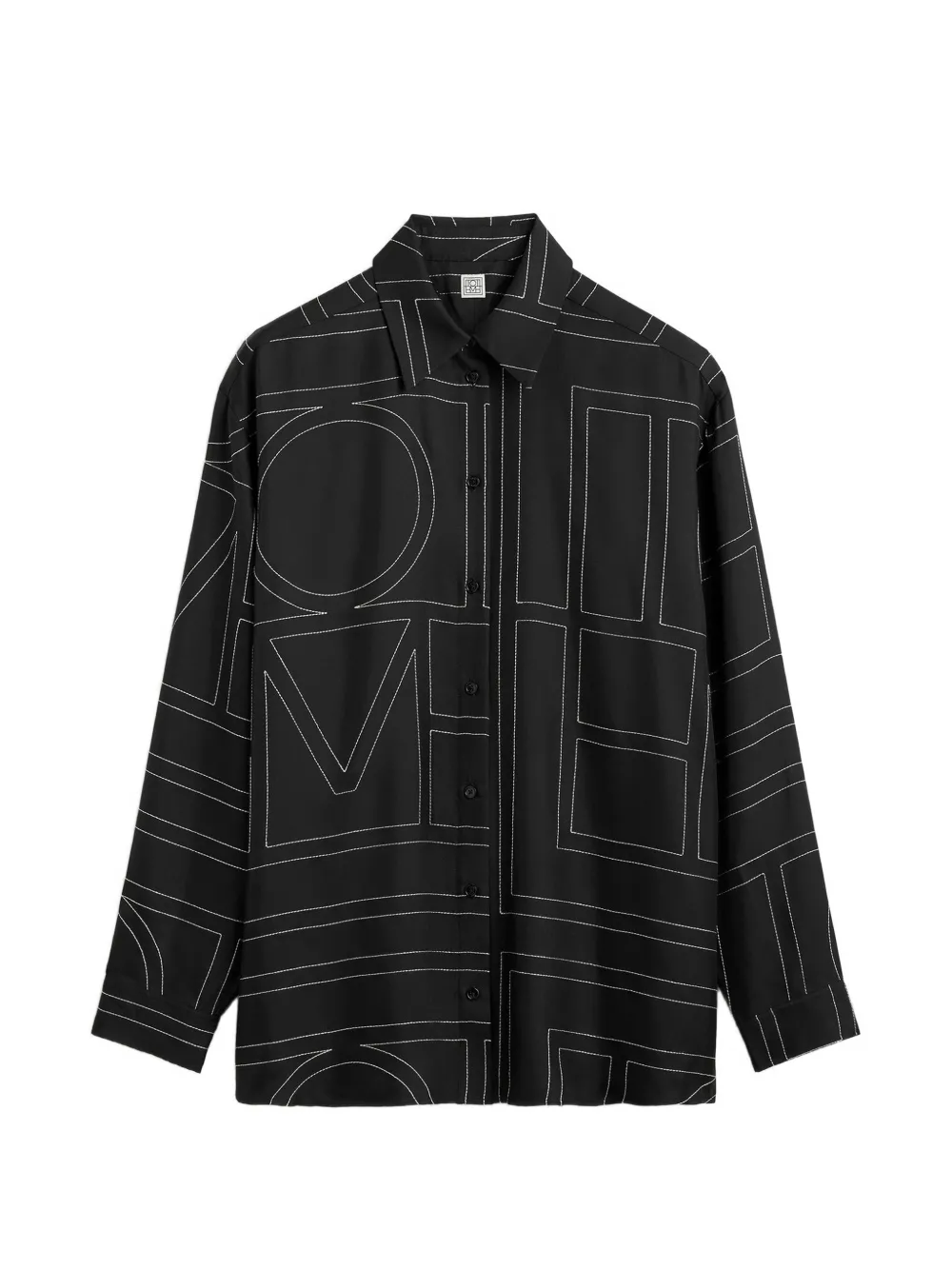 TOTEME classic embroidered shirt in black