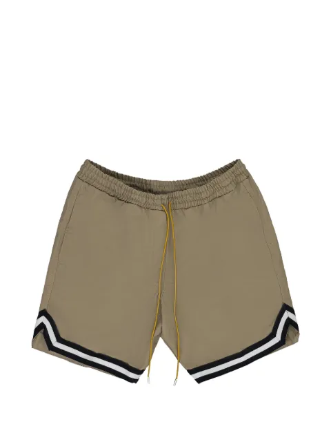 RHUDE striped-trim twill swim shorts