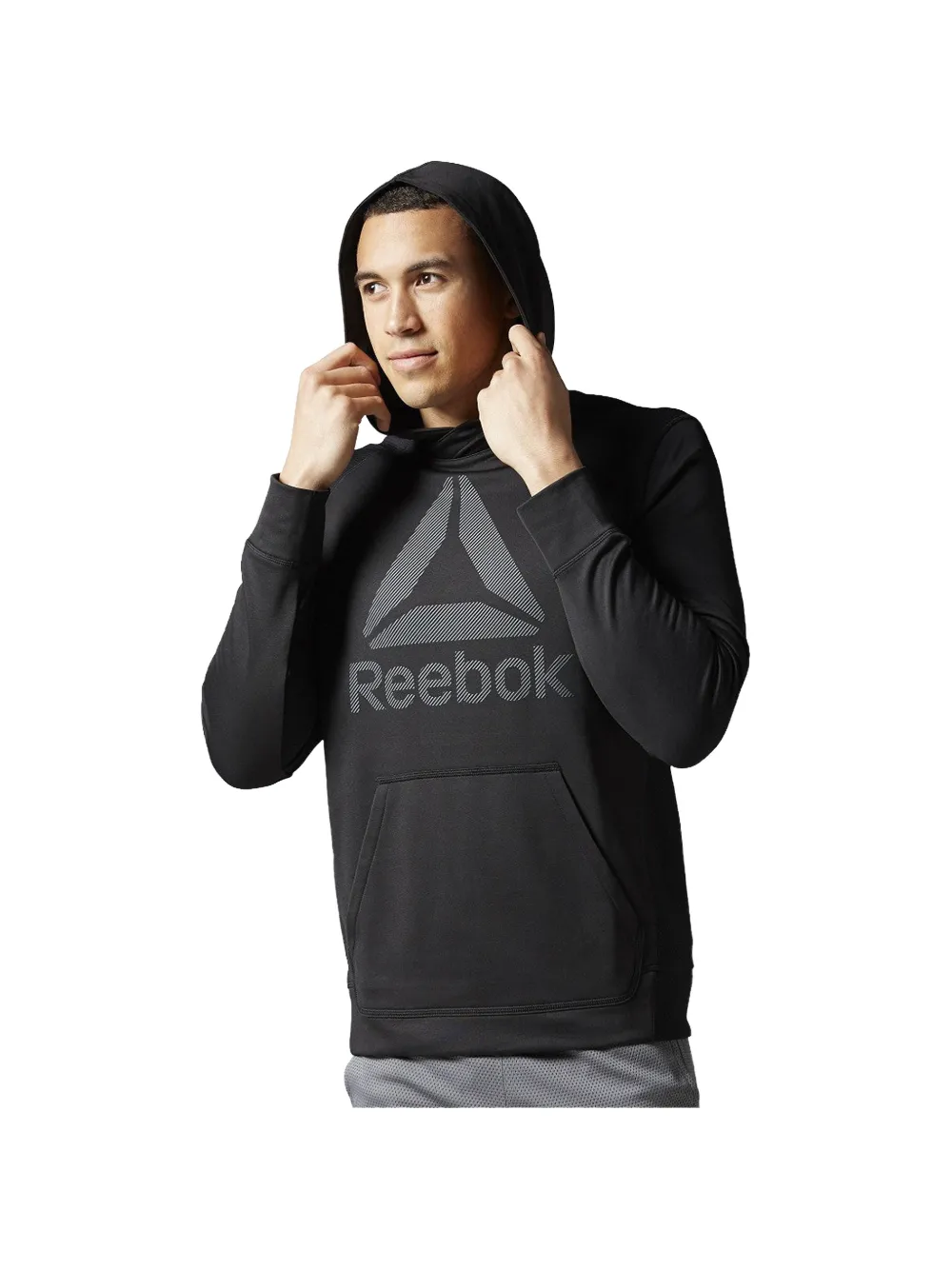 Reebok Logo-print Hoodie In Black