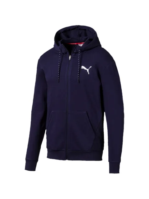 PUMA logo-print zip-up hoodie
