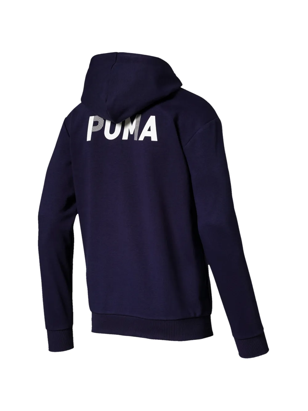 PUMA Hoodie met logoprint en rits Blauw