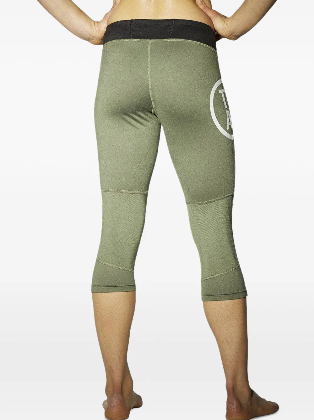 Reebok Cropped-Leggings mit Logo-Print - Grün