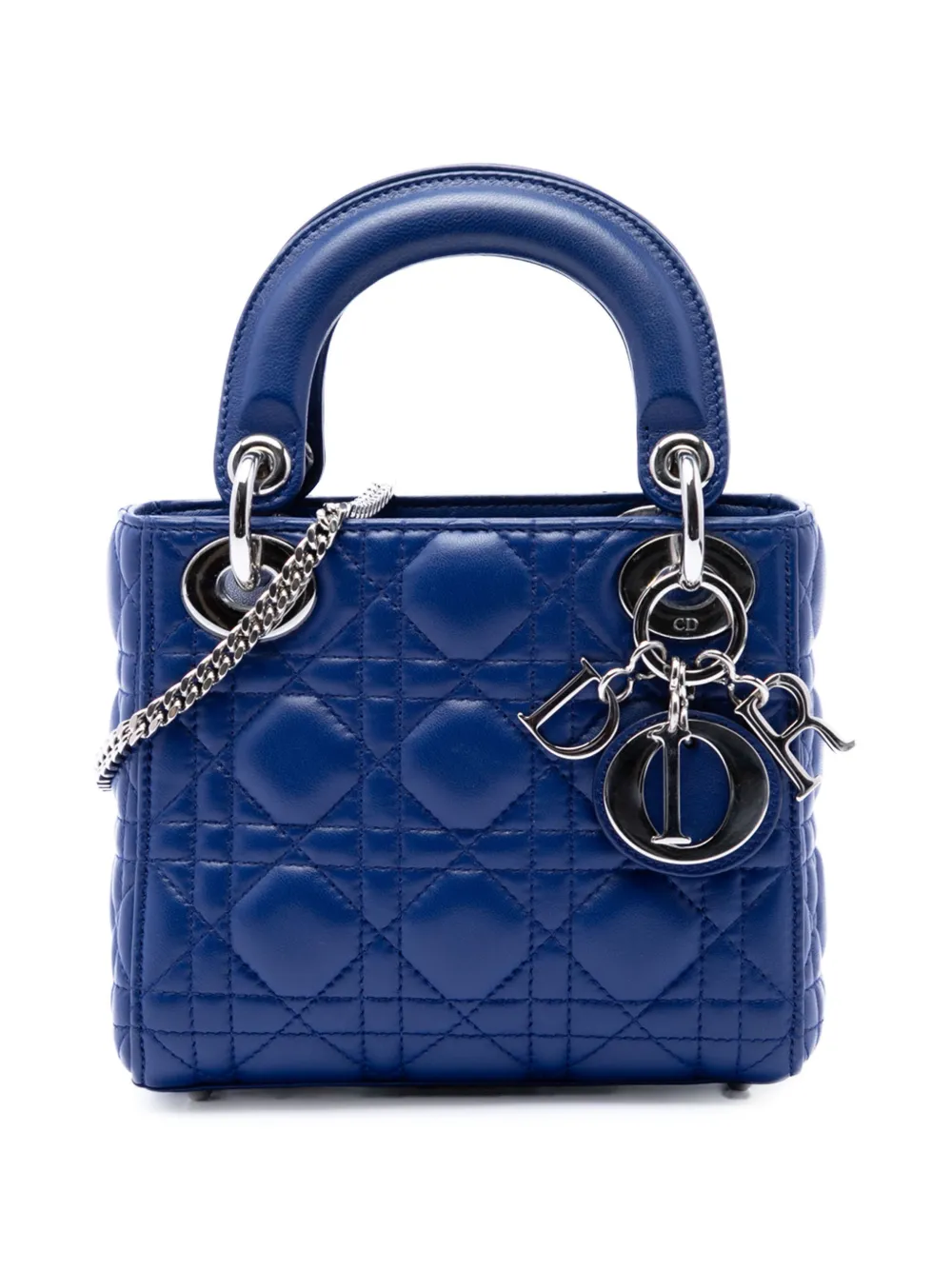 Christian Dior Pre-Owned 2015 Mini Lambskin Cannage Lady Dior satchel - Blau