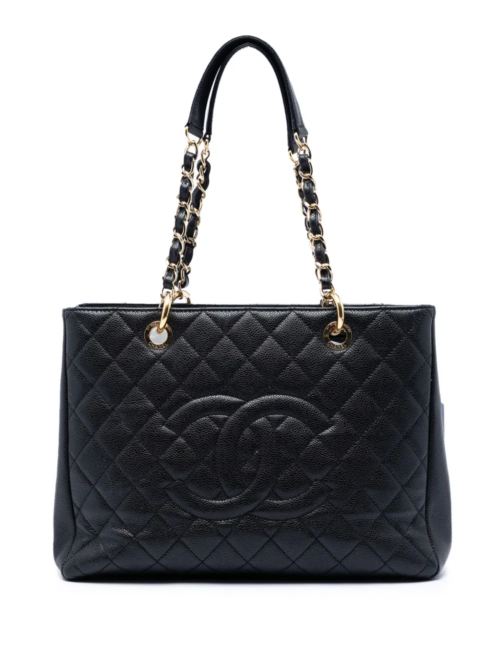CHANEL Pre-Owned 2013-2014 Caviar Grand Shopping tote bag - Nero