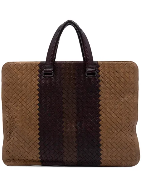 Bottega Veneta Pre-Owned 2012-2026 Nappa Intrecciato Club Fume Briefcase business bag