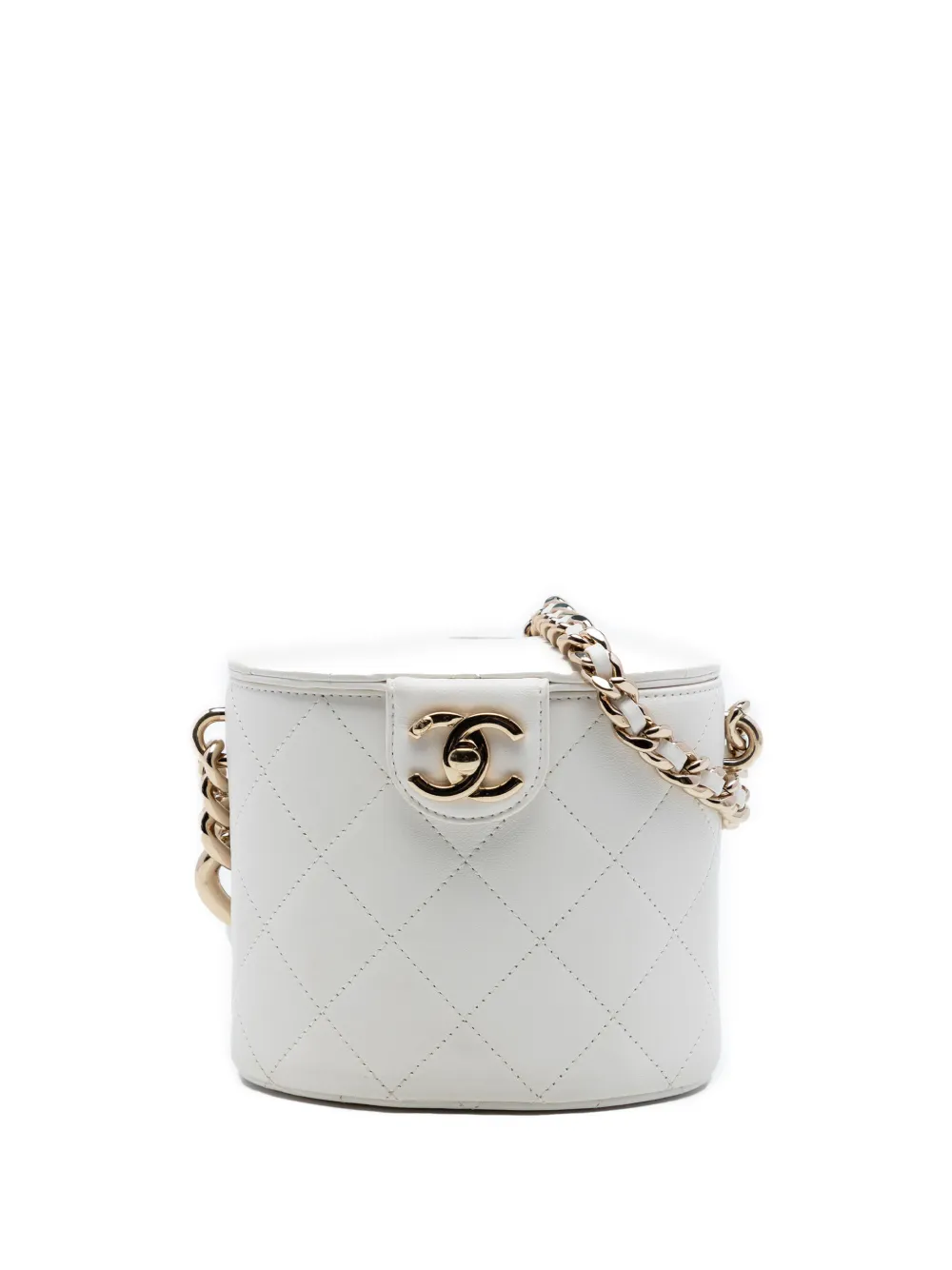 CHANEL Pre-Owned 2019 CC Lambskin Elegant Chain Vanity Case crossbody bag - Weiß
