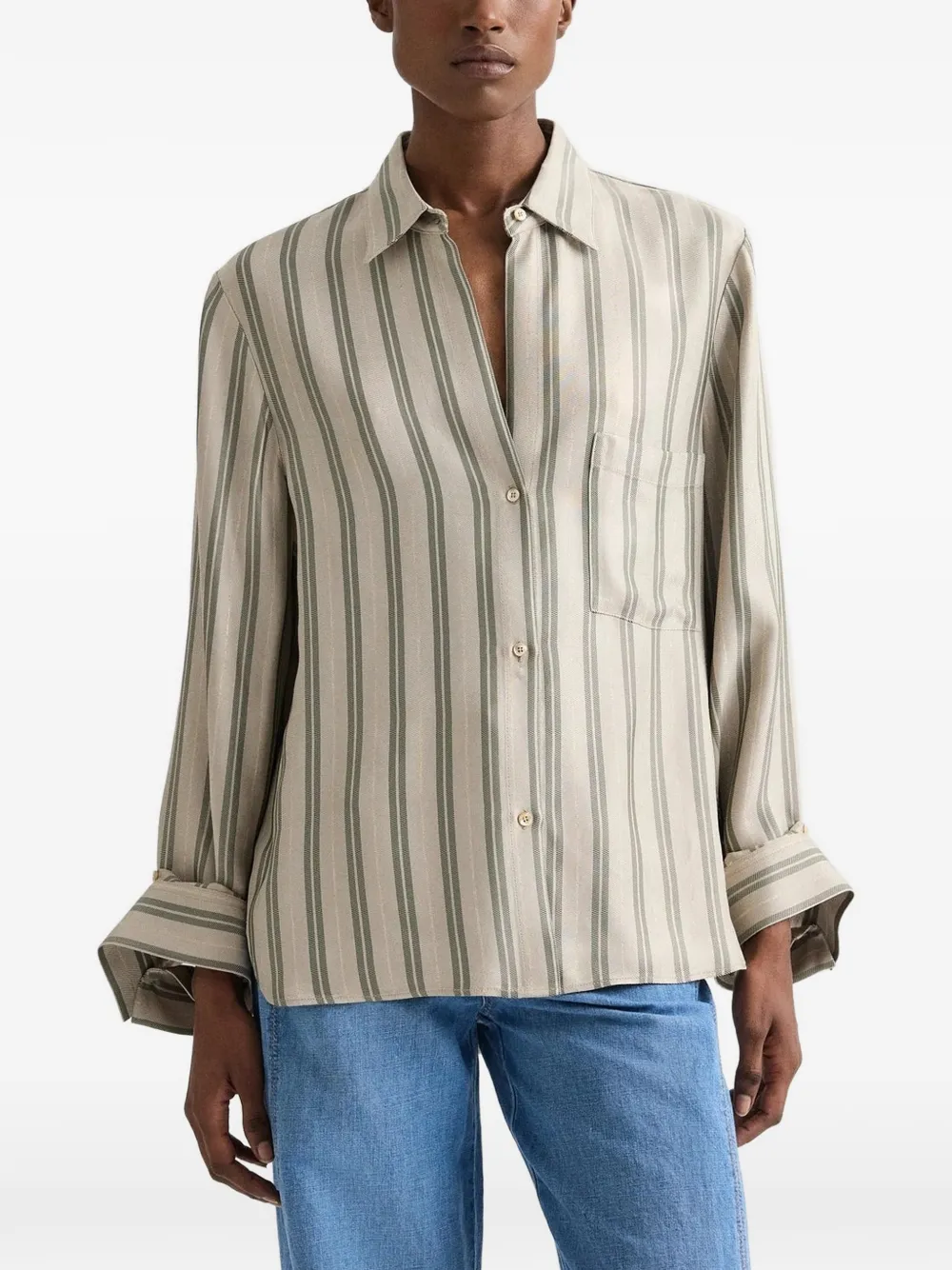TWP Gestreept overhemd Beige