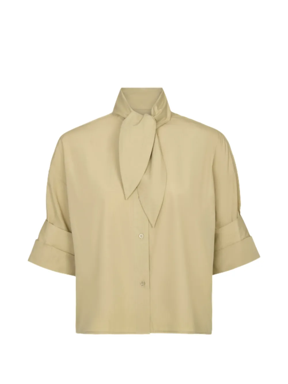 TWP tie-neck short-sleeve blouse - Toni neutri