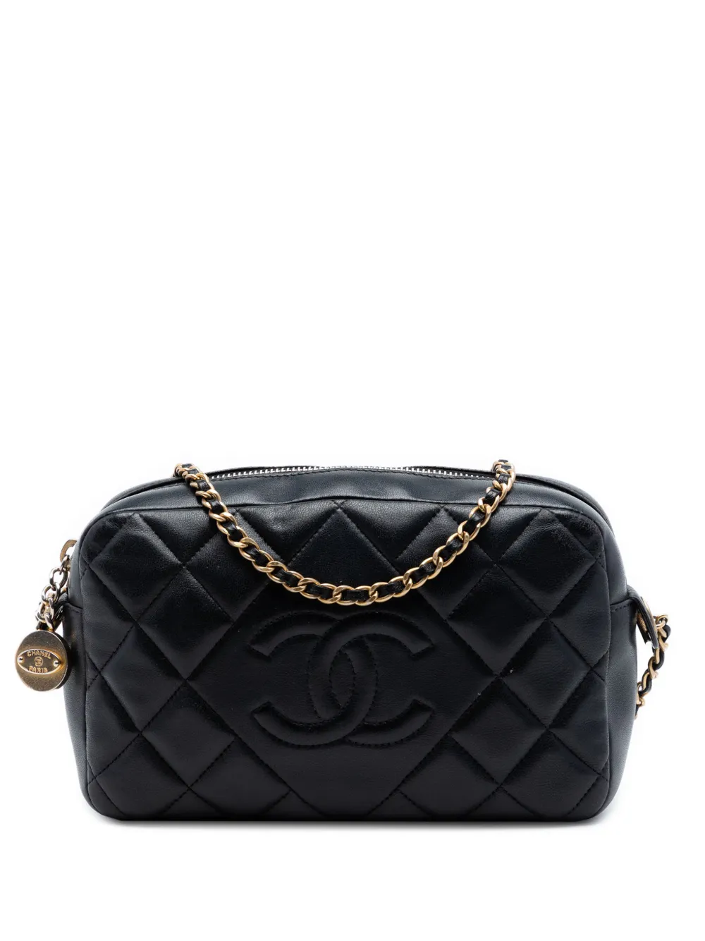 CHANEL Pre-Owned 2014 CC Quilted Lambskin Diamond Camera Bag crossbody bag - Nero