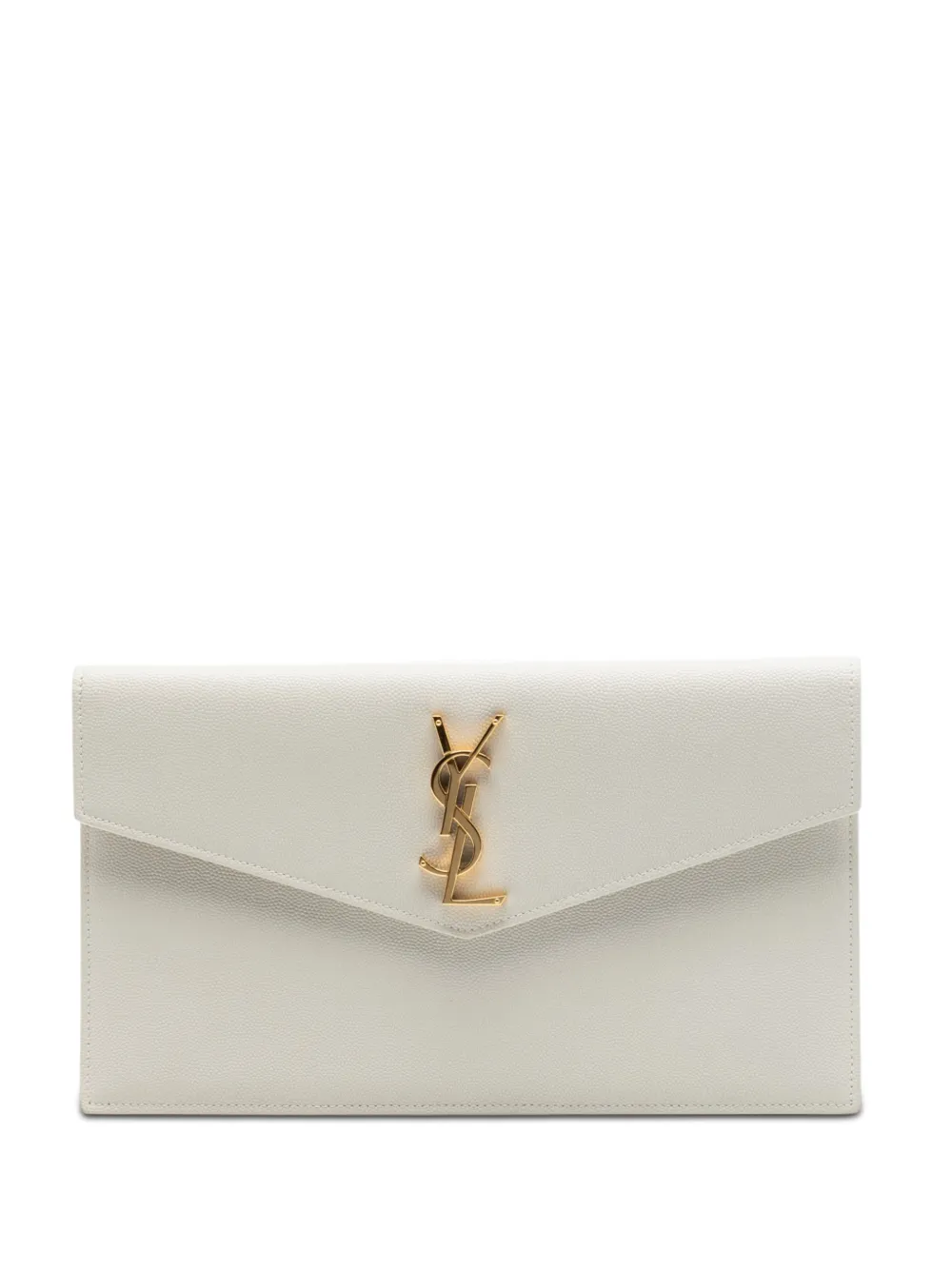 Saint Laurent Pre-Owned 2019 Grain De Poudre Uptown Pouch clutch bag - White