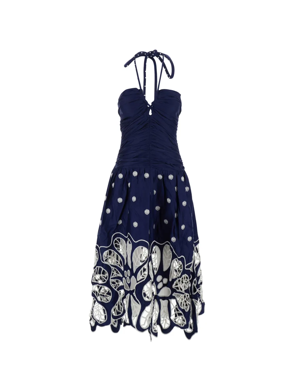 FARM Rio embroidered cut-out midi dress - Blu