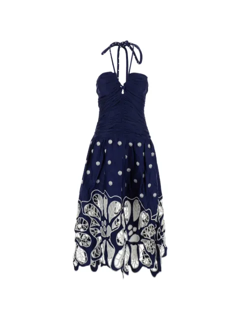 FARM Rio Richelieu embroidered cotton midi dress