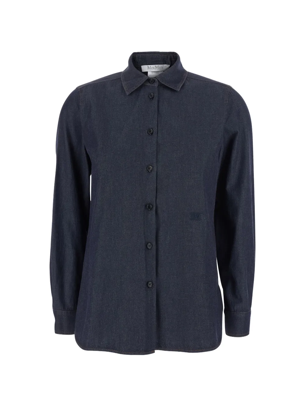 Max Mara logo-embroidered denim shirt - Blue
