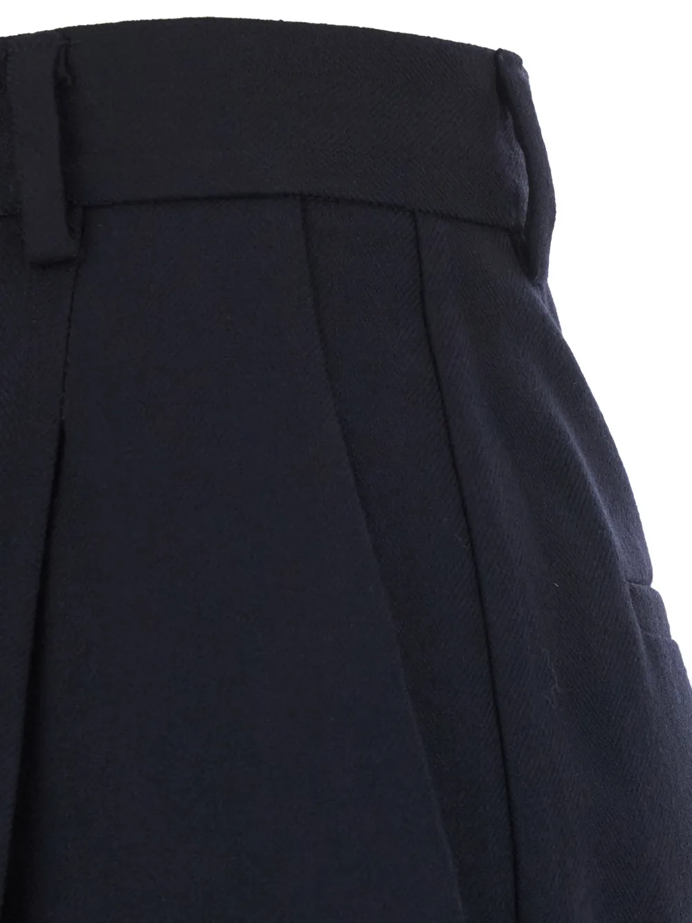 Jucca Broek met riemlussen en plooien Blauw