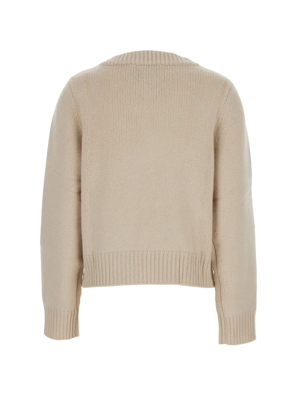Soft Goat V-neck ribbed sweater Beige