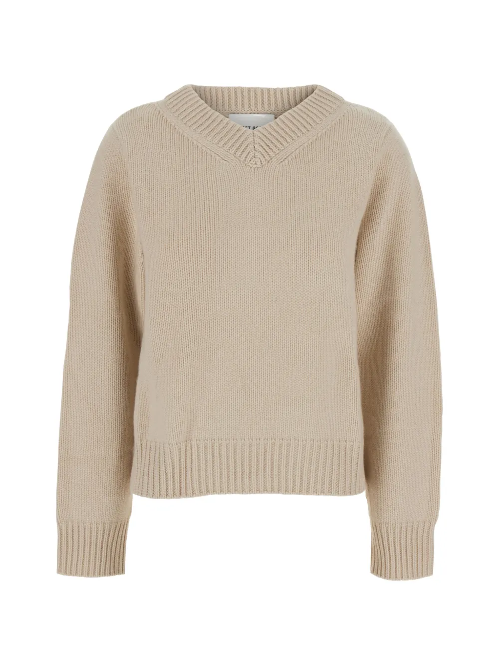 Soft Goat V-neck ribbed sweater - Toni neutri