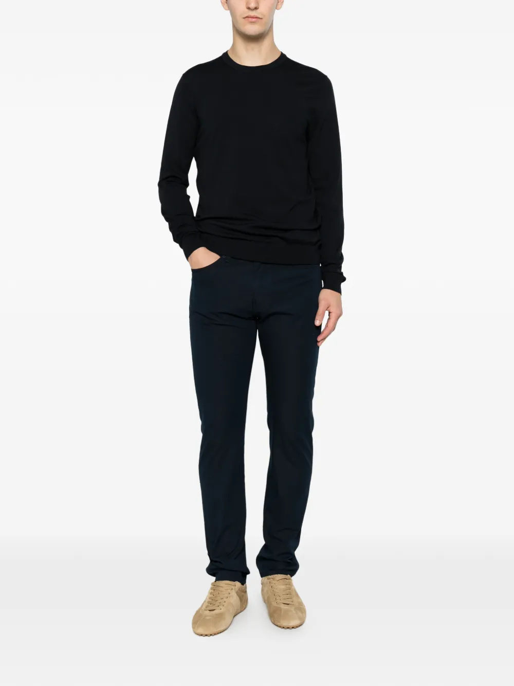 BOSS Trui met ronde hals Blauw