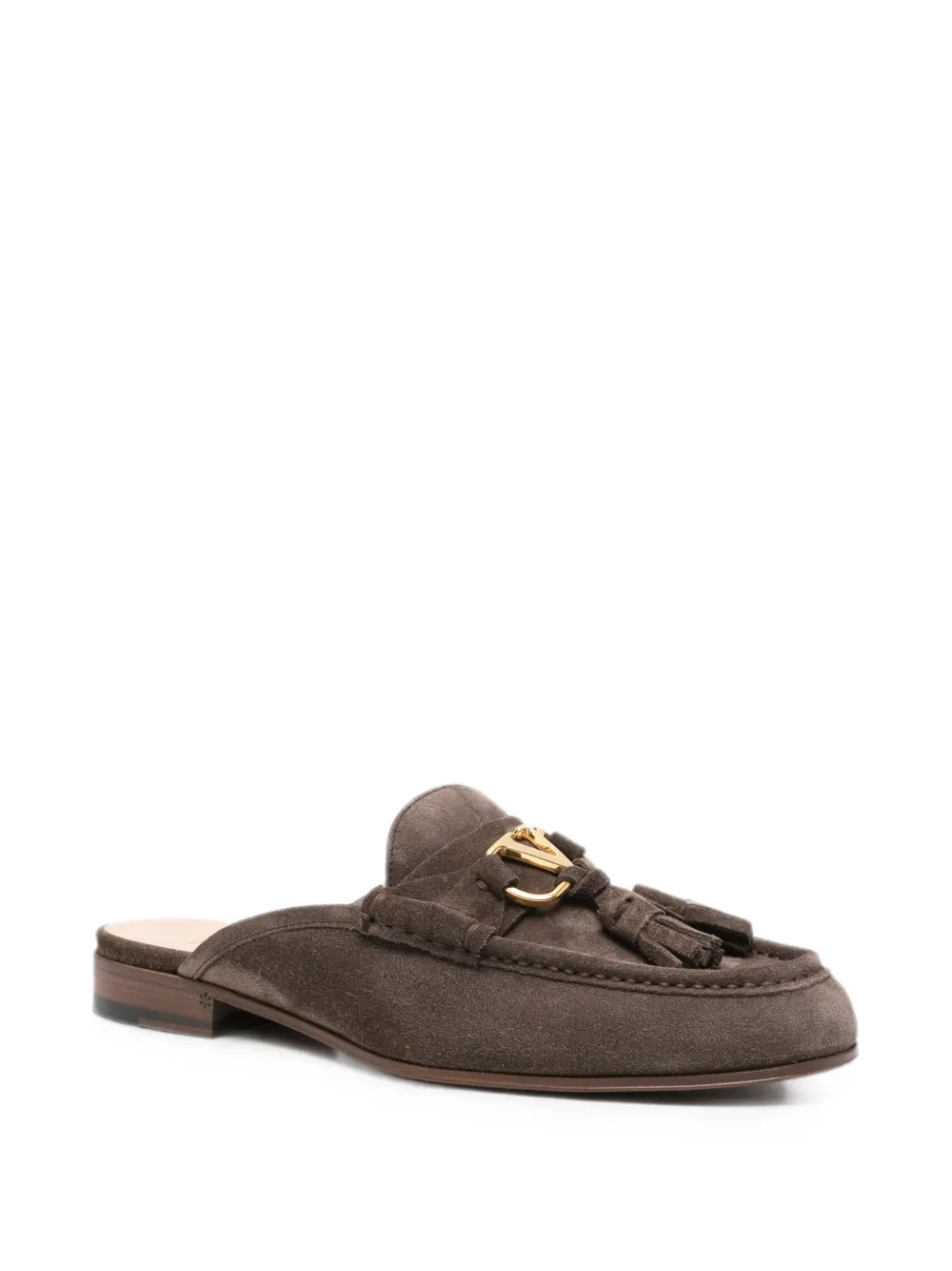 Valentino Garavani VLogo Signature tassel-detail flat mules Bruin