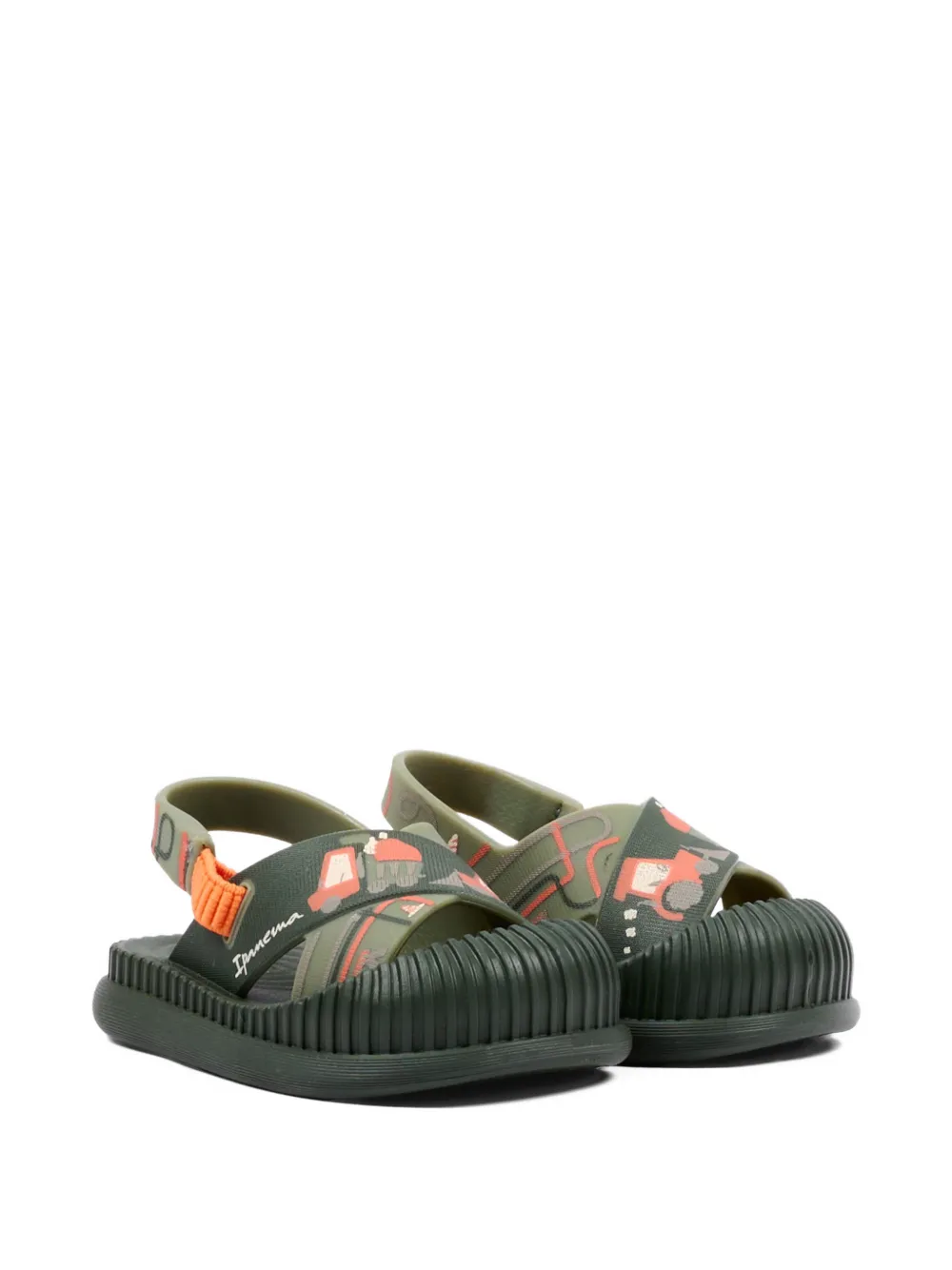 Ipanema Slingback sandalen met trekkerprint Groen