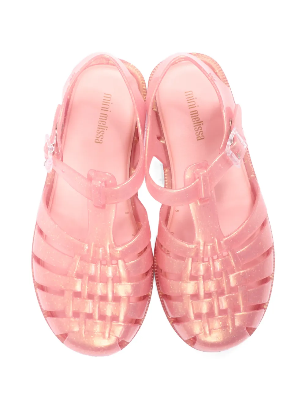 Mini Melissa Possession glittered caged sandals Roze