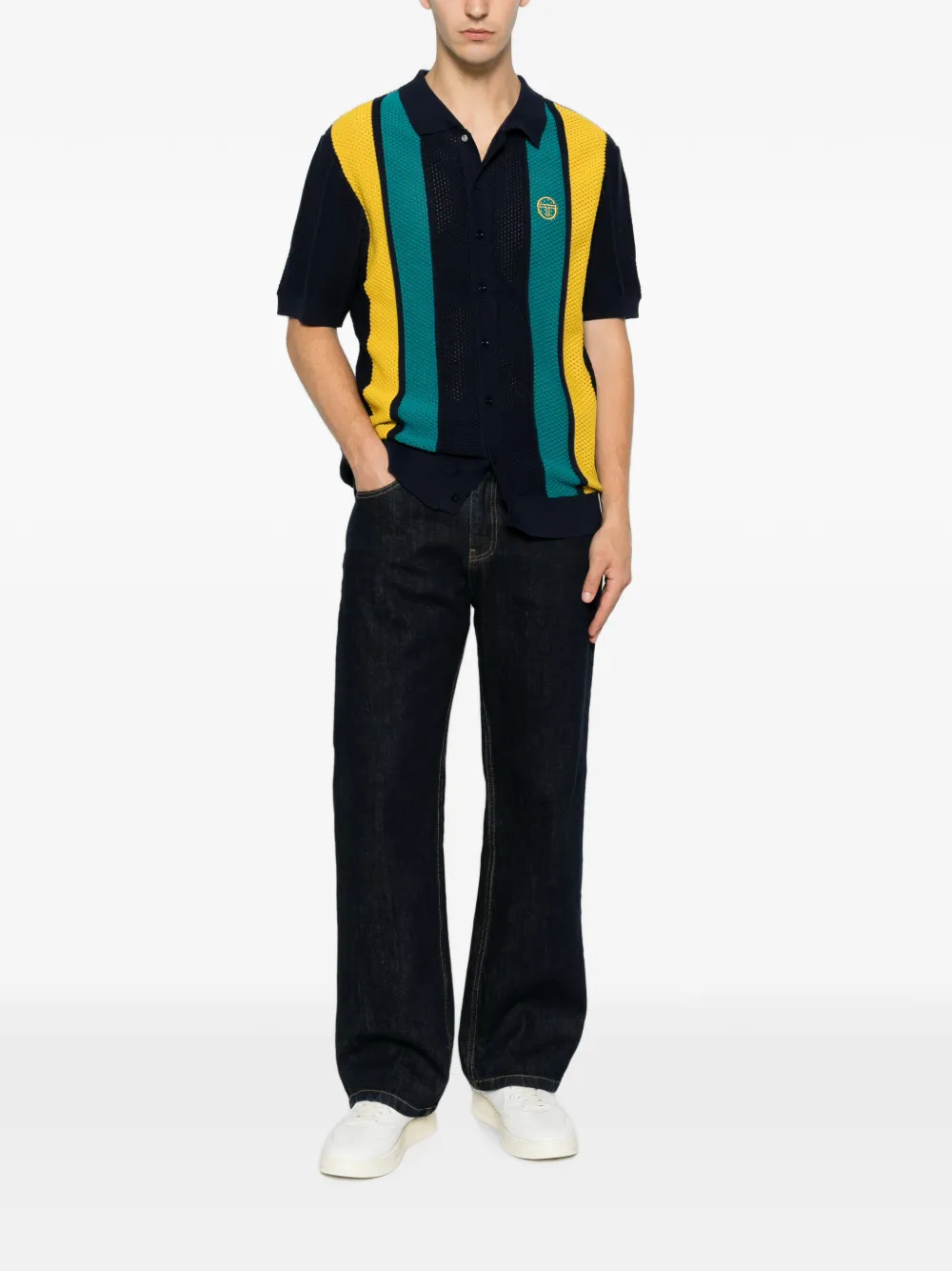 Sergio Tacchini Gestreept overhemd Blauw