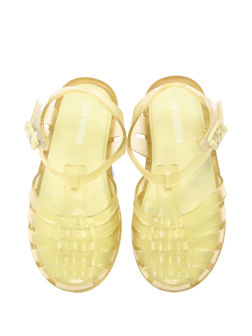 Mini Melissa Possession cage-strap sandals Geel