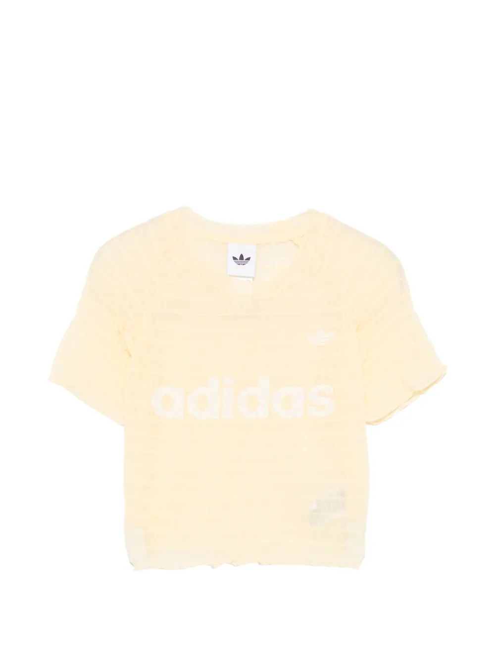 adidas logo-print ruched T-shirt - Giallo