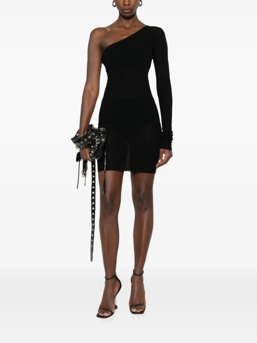 Rick Owens Ziggy asymmetrische mini-jurk Zwart