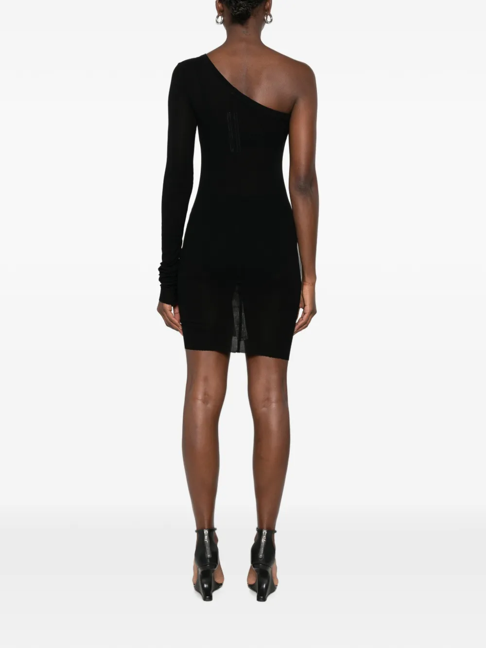 Rick Owens Ziggy asymmetrische mini-jurk Zwart