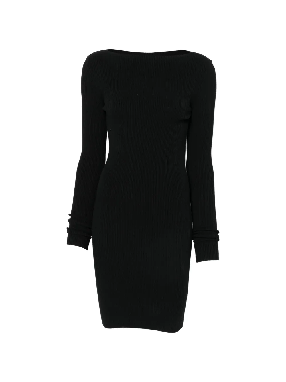 Rick Owens Abito corto a coste con cut-out - Nero