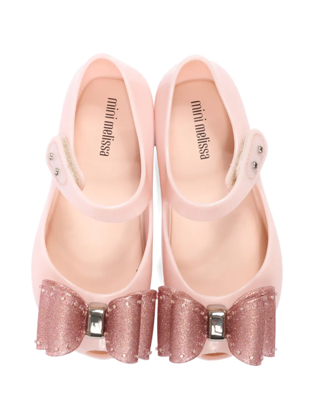 Mini Melissa Ultragirl Classic Bow glitter-bow ballet flats Roze