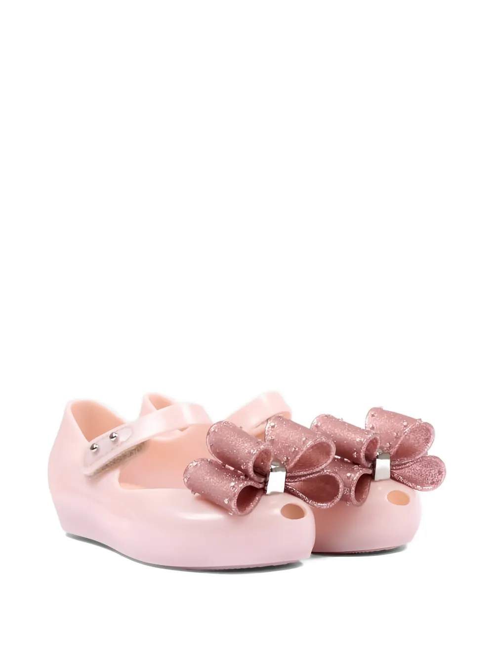 Mini Melissa Ultragirl Classic Bow glitter-bow ballet flats - Rosa