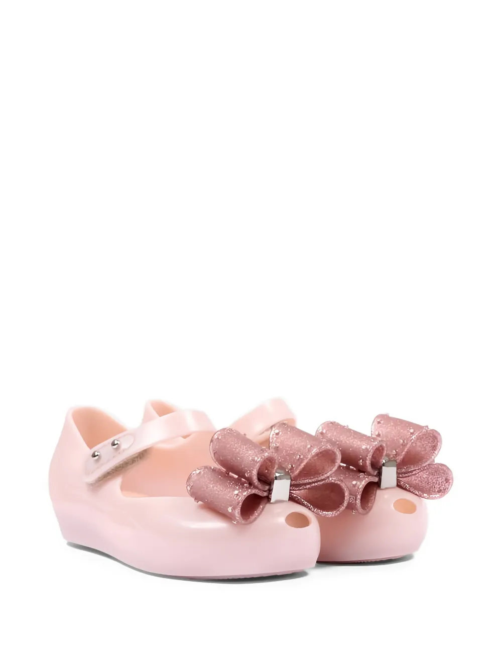 Mini Melissa Ultragirl Classic Bow glitter-bow ballet flats - Rosa