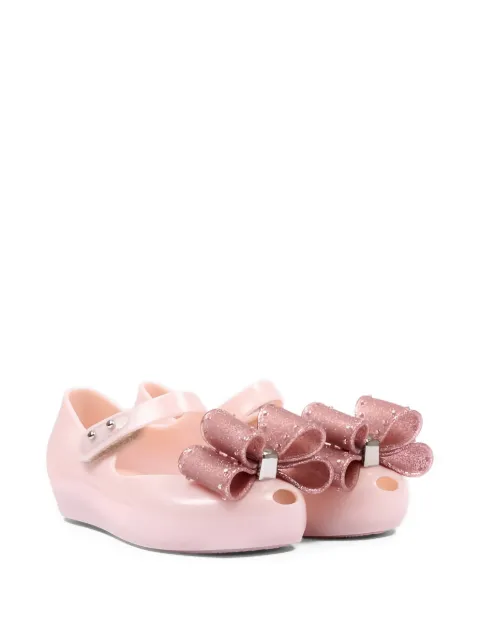 Mini Melissa Ultragirl Classic Bow glitter-bow ballet flats