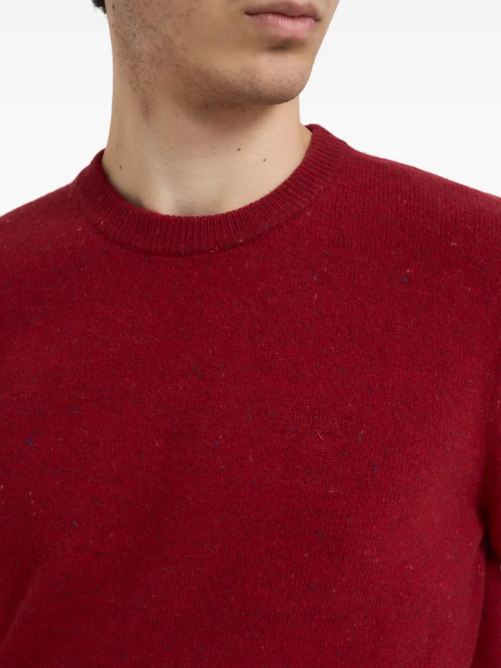 Barbour Trui met geborduurd logo Rood
