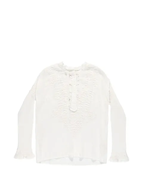 MAISON HOTEL Gabriela embroidered ruffled blouse