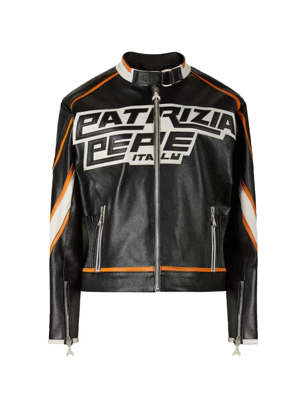 Patrizia Pepe Giacca biker Racing con logo - Nero
