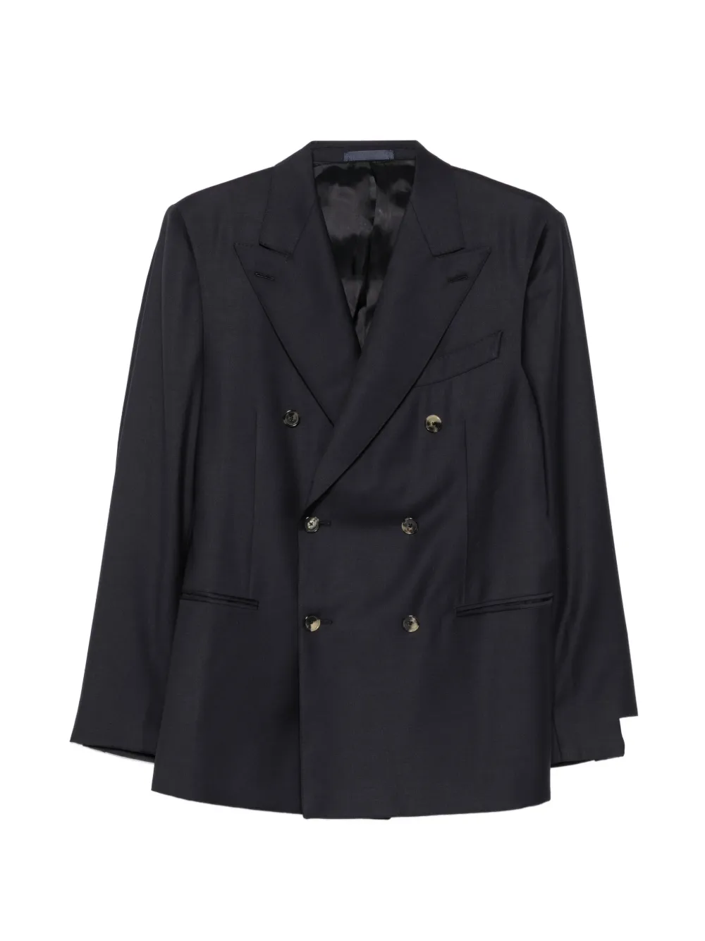 Caruso double-breasted peak-lapels jacket - Blu
