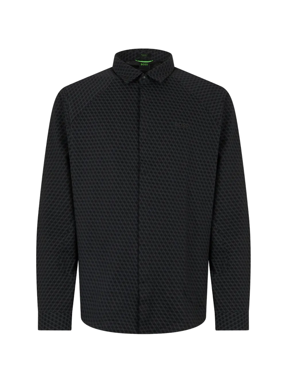 Hugo Boss Geometric-print Long-sleeve Shirt In Multi