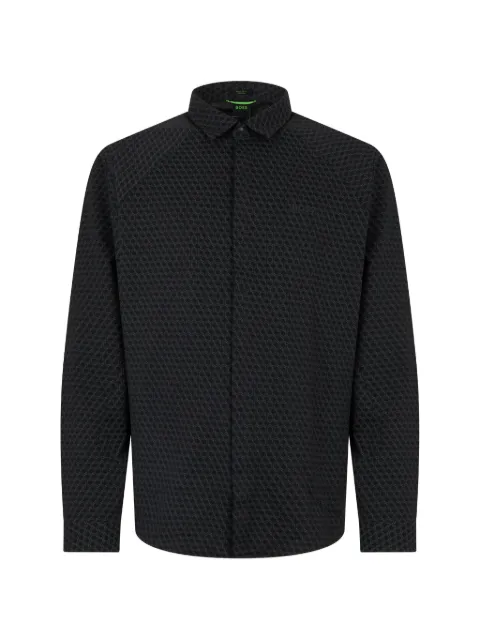 BOSS geometric-print long-sleeve shirt