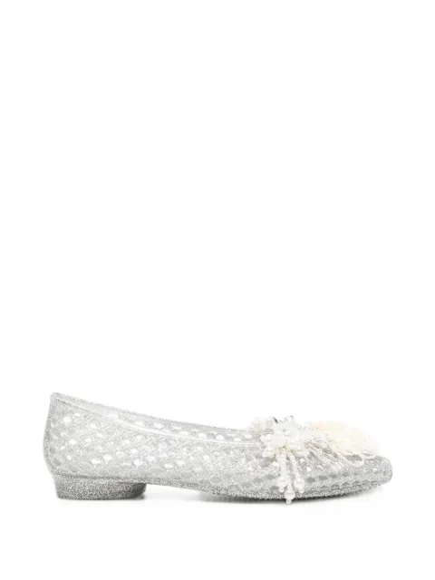 HEAVENLY JELLY glitter-embellished flat pumps