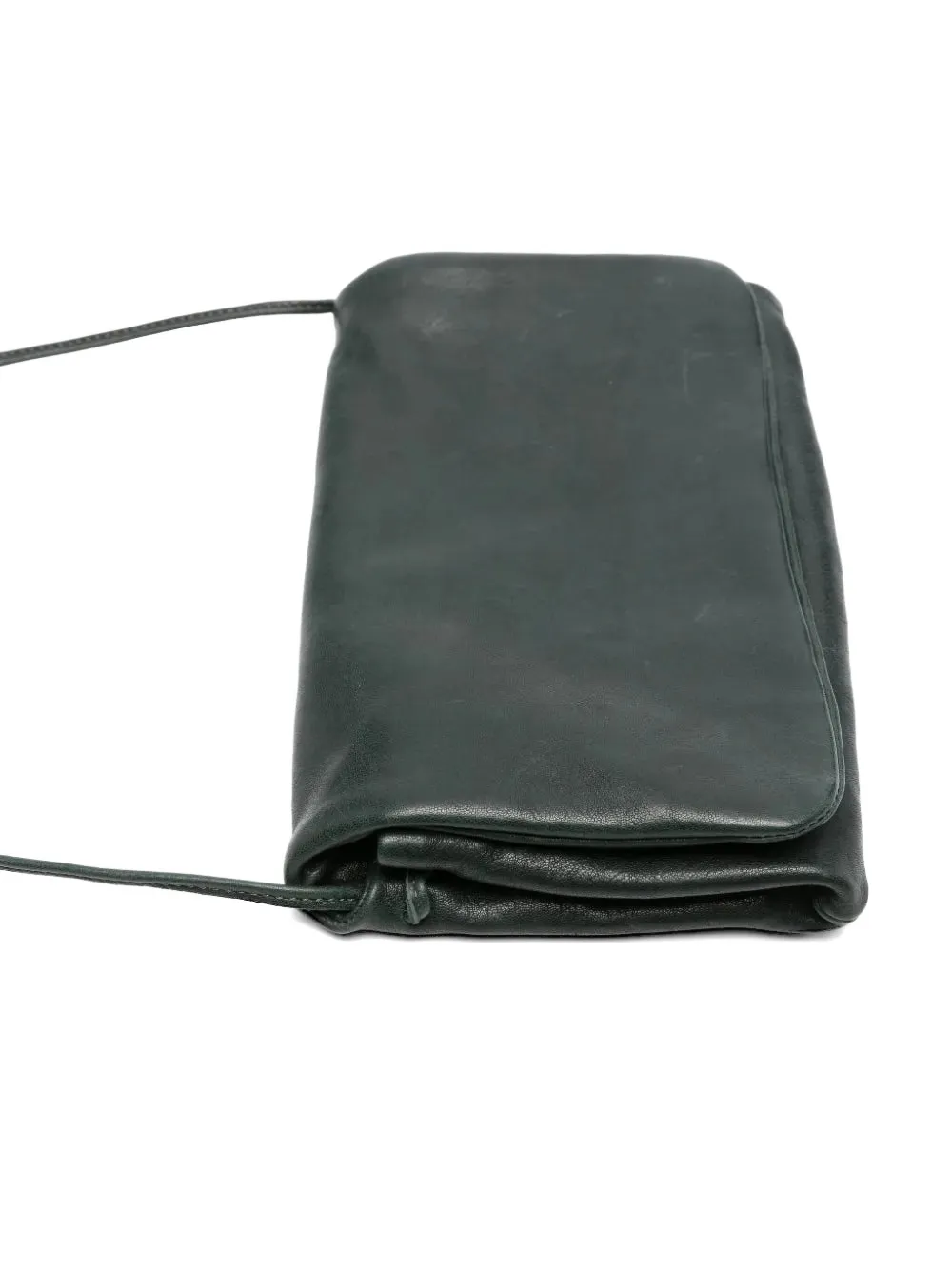 SOMMET Soffietta leren clutch Groen