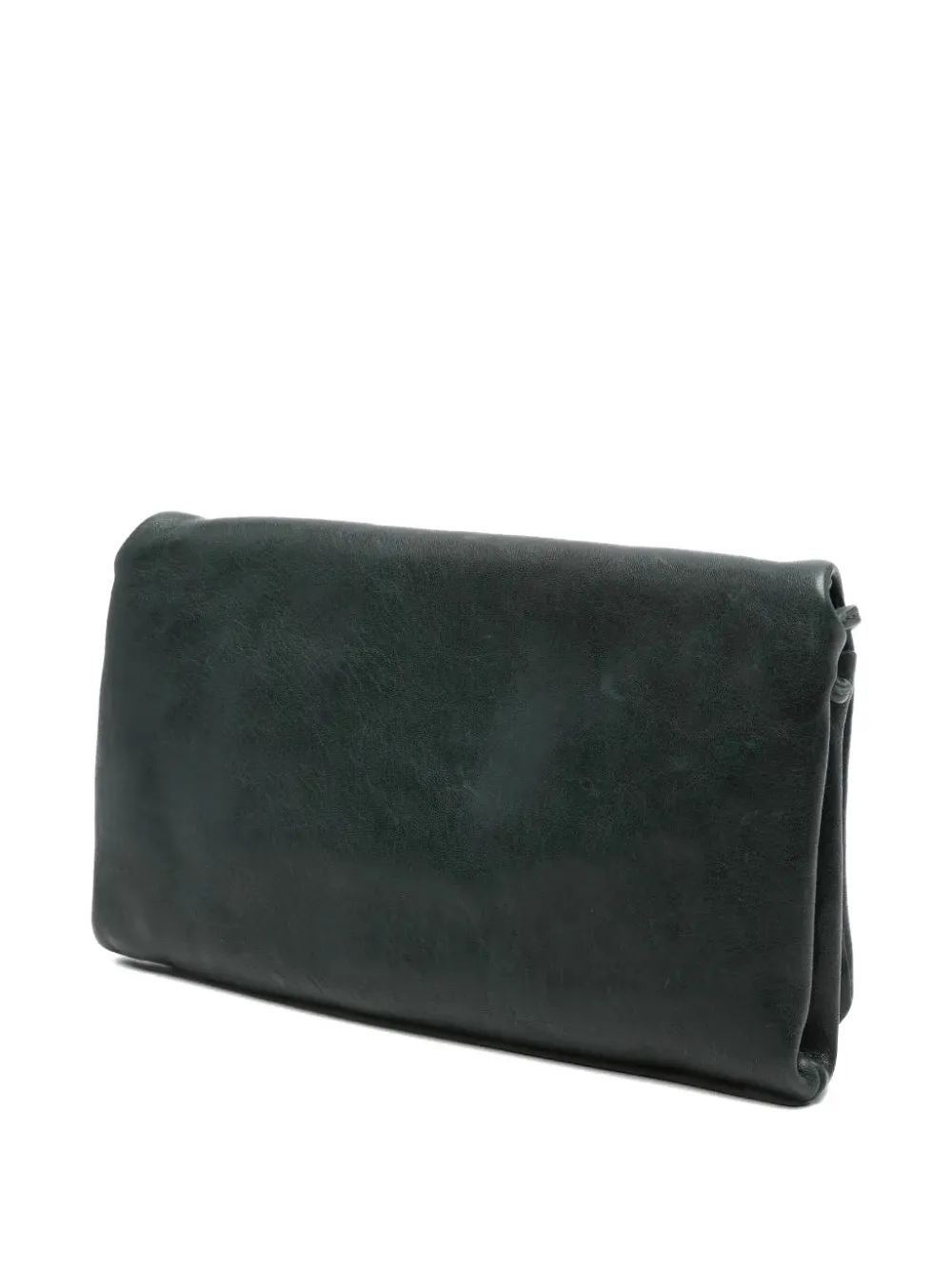 SOMMET Soffietta leren clutch Groen