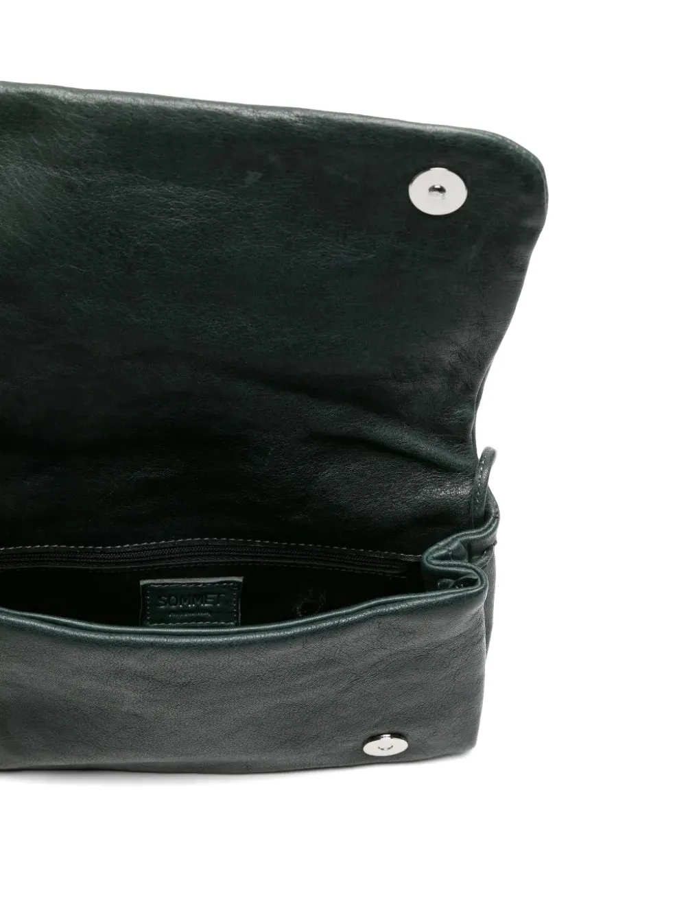 SOMMET Soffietta leren clutch Groen