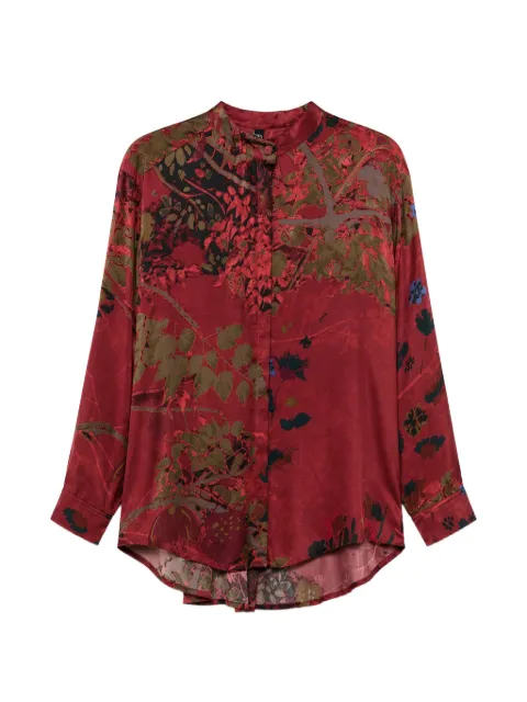 YAVI floral-print silk-blend shirt