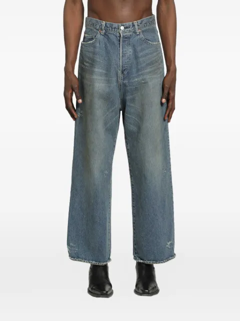 STEIN distressed wide-leg jeans