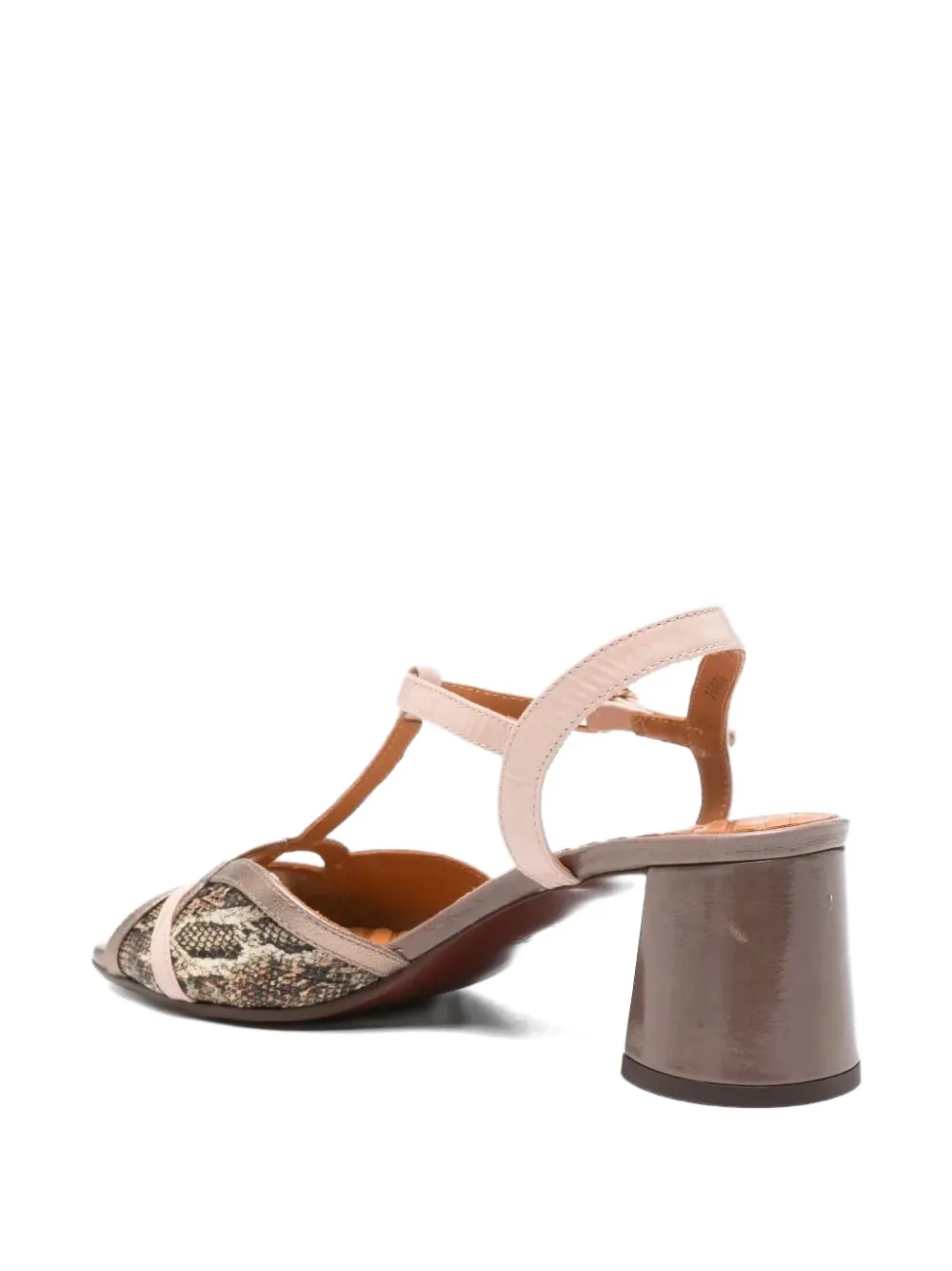 Chie Mihara Ryejo snake-print leather sandals Beige
