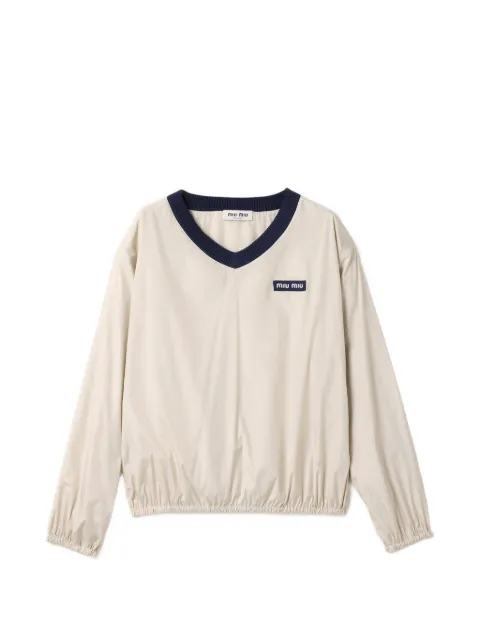 Miu Miu sweater i teknisk pongé